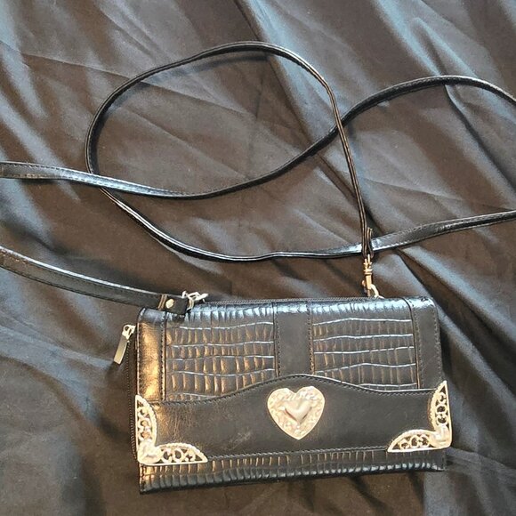 LANGDON LEATHER Black Leather Crossbody Wallet Purse NWOT - Picture 11 of 11